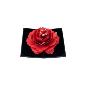 3D Heart-Shaped Rose Ring Box